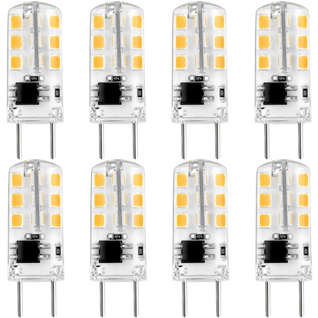 Luxrite Mini LED Light Bulbs 3W (35W Equivalent) 140LM 2700K Warm White G8 Base 8-Pack LR24609-8PK